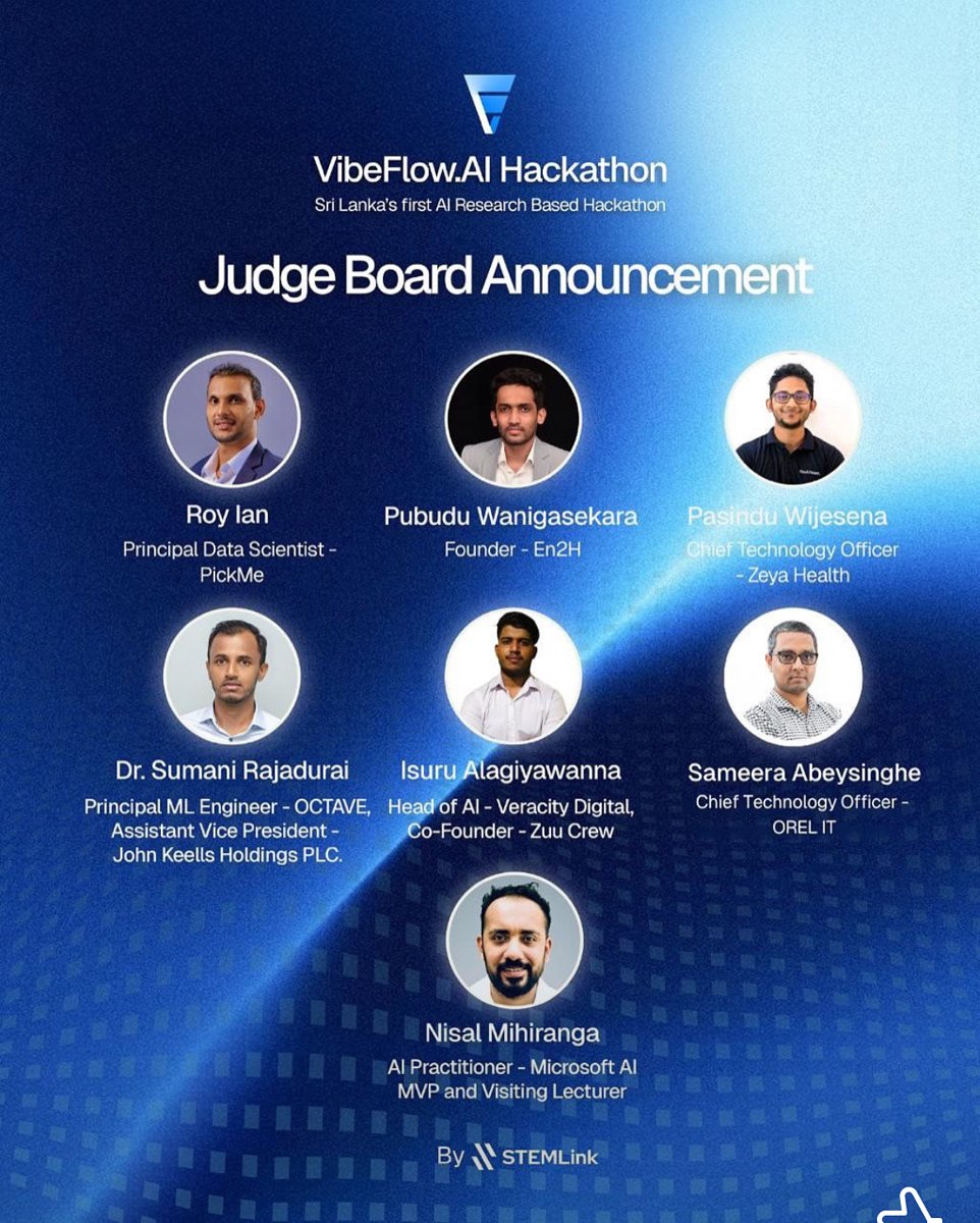 VibeFlow.AI Hackathon - Judge Board - flyer