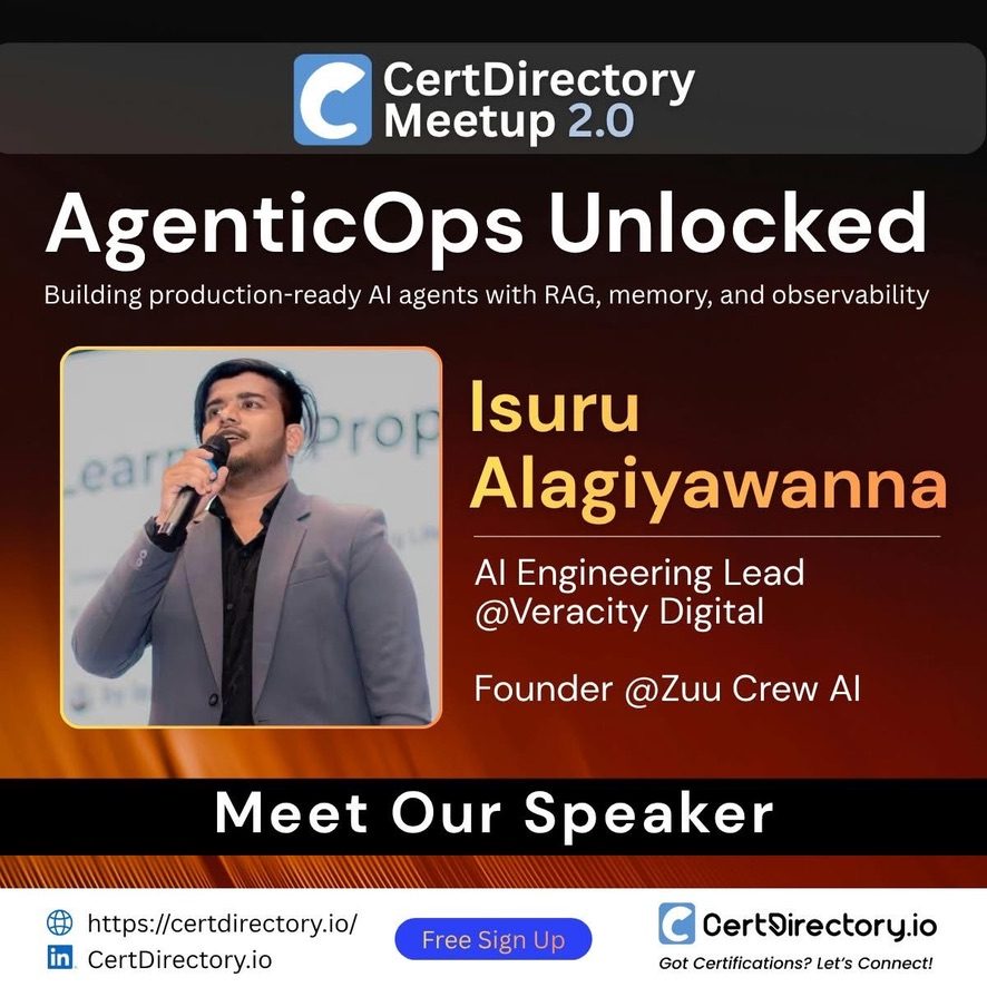 AgenticOps Unlocked: production-ready AI agents with RAG, memory and observability - flyer